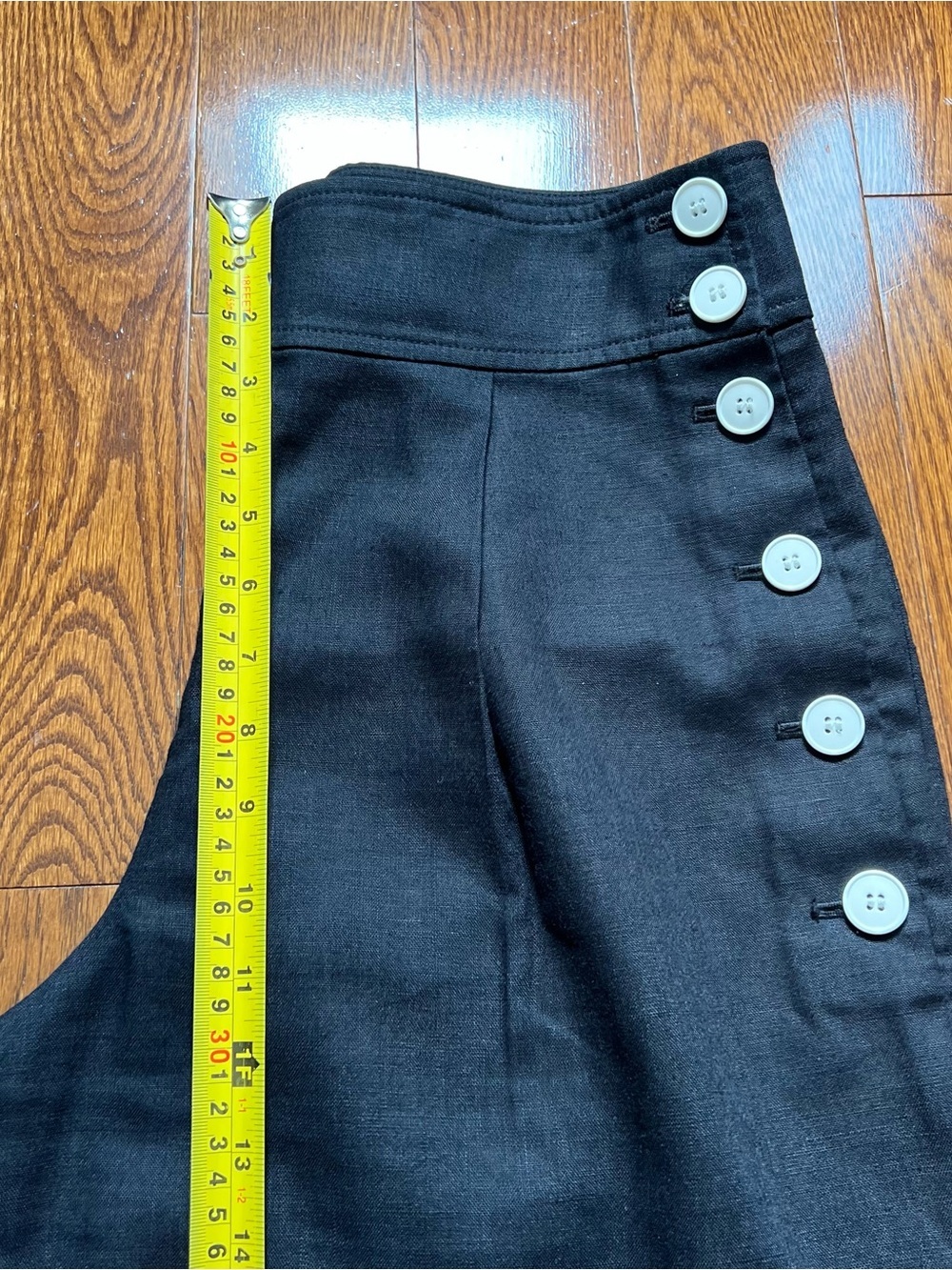 Club Monaco Black Linen Culottes Straight Leg Capri Pants - Sz 6 - Picture 10 of 12